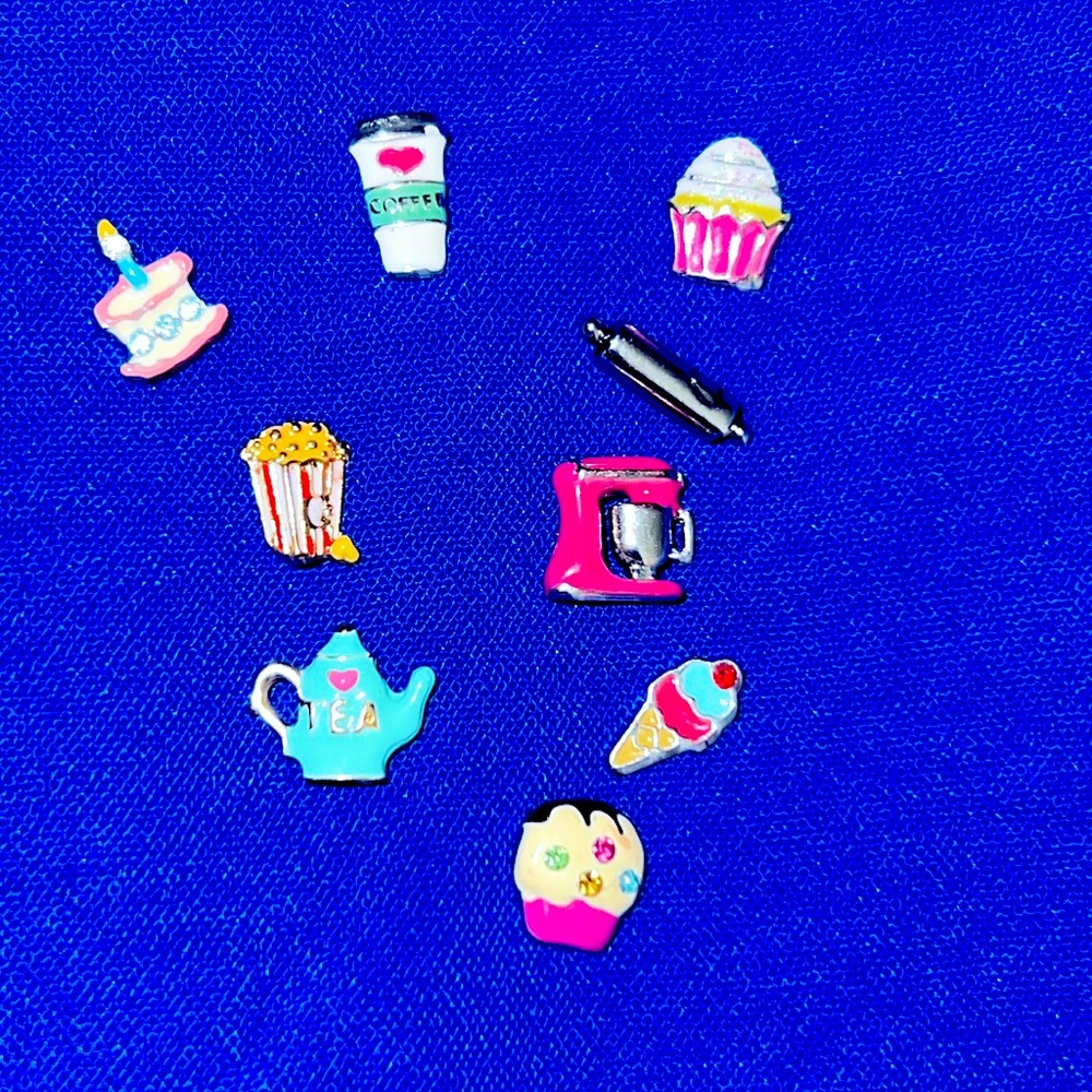 Set of nine origami owl charms. 💕